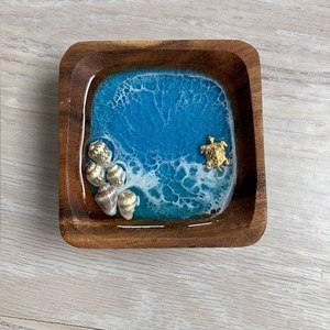 Resin wood fruit bowl handmade <b>epoxy</b> wooden decorative bowl modern home decor glossy finish dining <b>table</b> centerpiece - Product Image 4