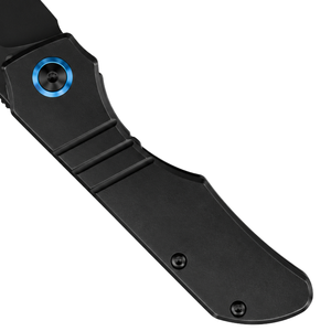 Navajas Plegables con Mango Negro y Hoja Negra, Detalle Pivote Azul Púrpura, Clip de Bolsillo, Agarre Compacto para Uso Diario y Actividades al Aire Libre - Product Image 4
