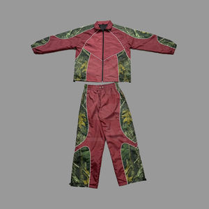 2026 Casual Wear <b>Trouser</b> and Jacket 100% Nylon Water Proof Reflective Lines Camo Design Windbreaker Tracksuit For <b>Men's</b> - Product Image 1