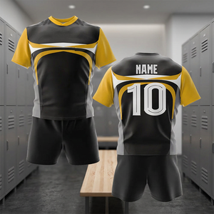 Conjunto de Uniforme de Rugby con Logotipo Personalizado, Sublimado, Premium, Transpirable, Camisetas de Equipo 100% Poliéster, Cintura Elástica Ligera, Secado Rápido - Product Image 1