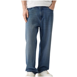 Pantalones Vaqueros estampados sueltos para hombre personalizados fabricantes al por mayor pantalones vaqueros de pierna ancha informales personalizados de fábrica de estilo urbano - Product Image 1