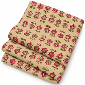 Tissu en voile de coton imprimé à la main, léger, motif floral rose, pour robe et vêtements - Product Image 2