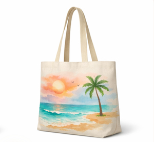Sac fourre-tout en toile de qualité supérieure, personnalisé, moyen, avec poignée épaule, réutilisable, pour la plage, pour femmes. - Product Image 2