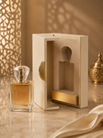 Boîte cadeau de luxe sur mesure à double porte pour parfum, avec insert en velours et finition dorée pour l'emballage de parfums