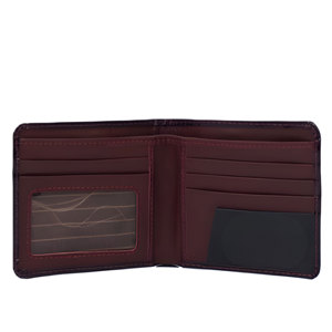 Portefeuille en cuir fait main de qualité supérieure pour homme, fin et minimaliste, extérieur noir avec intérieur élégant de couleur marron - Product Image 2