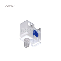 Support vertical blanc en plastique pour stores, avec espaceur de 79 mm, composants de crochet en J côté gauche