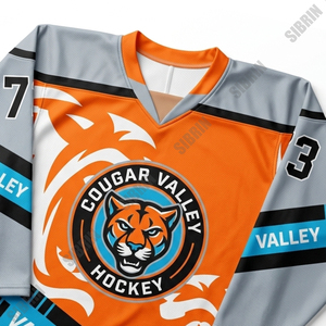Maillot de hockey personnalisé sublimé de qualité supérieure Sibrin | 100% polyester, nom et numéro d'équipe personnalisés, toutes tailles |   Uniforme de hockey pour jeunes - Product Image 6