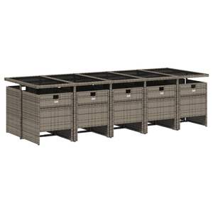 Juego de 10 Sillas de Comedor de Ratán PE Gris para Patio, Plegables, Grandes, para Jardín - Product Image 3