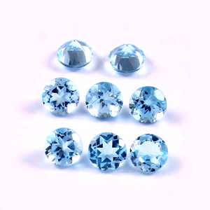 Topacio Azul Cielo Natural de 6x6 mm, Corte Facetado, Calibrado, Gema Suelta, Calidad AAA++, Certificado por Terceros, para Fabricación de Joyería, Venta al Por Mayor - Product Image 1