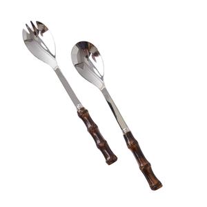 Ensemble de couverts en acier inoxydable de qualité supérieure avec manches en bois luxueux, idéal pour les mariages, les restaurants et les occasions spéciales - Product Image 1