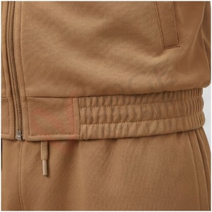 Veste de survêtement marron pour homme, manches longues, col montant, fermeture éclair sur le devant, couleur unie, respirante, coupe décontractée, pour l'automne - Product Image 5