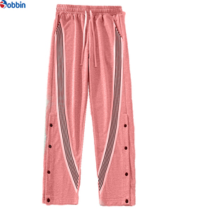 BOBBIN INDUSTRIES New Fashion Comfortable Vintage Side Button Striped Patchwork Canvas Summer <b>Mens</b> Trendy Drawstring Loose - Product Image 4