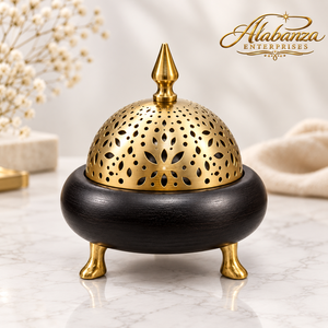 Quemador de Incienso de Madera de Lujo con Recipiente Interior de Acero Inoxidable, Ecológico, para Incienso Indio, Oud Árabe, Hogar, Hotel, Ramadán, Eid - Product Image 4