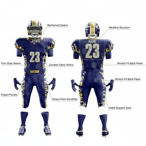 Proveedor Mayorista de Fábrica, Uniformes Personalizados de Fútbol Americano, Camisetas y Pantalones de Poliéster de Secado Rápido, Ropa Deportiva, Kits Completos de Seguridad - Product Image 2