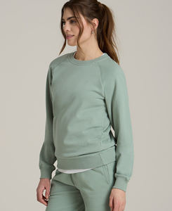 เสื้อสเวตเชิ้ตผู้หญิงทรงอเมริกันคุณภาพดีที่สุดสำหรับฤดูหนาว ผ้าฝ้ายฟลีซลายนูน ระบายอากาศได้ดี MOQ ต่ำ ไซส์ XL ขายส่ง - Product Image 2