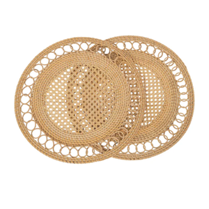 Vietnam Wicker Charger <b>Plates</b> Wholesale, Handwoven Rattan Placemats For Restaurants, Round Decorative Tableware <b>Mat</b> For Party - Product Image 3