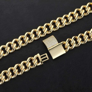 Cadena Cubana de Diamantes Chapada en Oro de Alta Calidad, Collar Estilo Hip Hop para Raperos, Accesorios de Moda para Venta al Por Mayor - Product Image 5