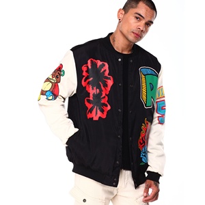 Chaquetas Universitarias de Moda para Hombre, Chaquetas de Béisbol con Logotipo Bordado Personalizado, Chaquetas de Invierno de Chenilla Resistentes al Viento y Transpirables, 100% Lana - Product Image 3