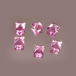 Saphir rose cultivé en laboratoire, 2,50 mm, taille carrée, facetté, calibré, pierre précieuse certifiée, pour la fabrication de bijoux, vente en gros - Product Image 3