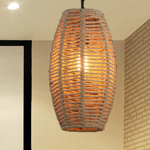 Nouvelle lampe suspendue en jute 100% tressée à la main, éclairage suspendu, forme de panier à poissons, lampe suspendue en corde de style campagnard - Product Image 3