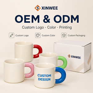 Set di Tazze da Caffè in Ceramica con Manico Spesso e Logo Personalizzato, Tazza da Espresso in Porcellana per Regalo Festa della Mamma - Product Image 2