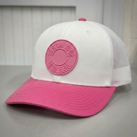 Gorra Trucker Personalizada de 6 Paneles, Dos Tonos, Parche con Logotipo Redondo, Malla Trasera, Ajustable, Cierre a Presión, OEM, ODM, Marca Privada, MOQ Bajo