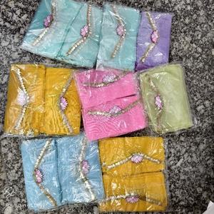 Elegante Juego de Sobres Shagun con Adornos de Perlas de Loto, Fundas de Regalo de Tela Pastel para Bodas y Regalos Festivos - Product Image 1