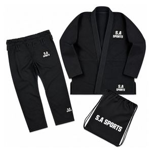 Kimono de Jiu Jitsu Brasileño BJJ de Alta Calidad, 460 g/m², para Adultos, Color Negro, 100% Algodón, Duradero, Transpirable, Lavado, Conjuntos de BJJ para Competición - Product Image 1