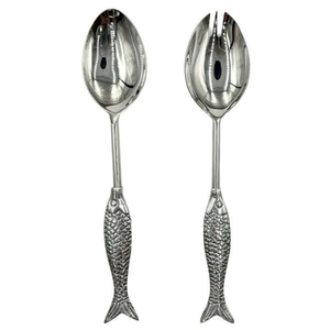 Cuillères à salade élégantes en acier inoxydable moderne avec revêtement en titane bronze, manche fin, ustensiles de service de cuisine modernes en promotion - Product Image 4