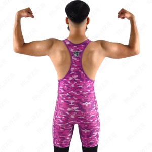 Maillot de lutte extensible pour hommes professionnels Body rayé sublimé personnalisé MMA Martial Semblable Japan Wrestling Singlets - Product Image 4