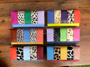 Sac à main élégant recyclé en cuir imprimé animal pochette unique multicolore pour femmes sac à main Offre Spéciale beaux portefeuilles en cuir recyclé - Product Image 2