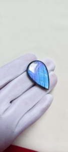 Pierre précieuse naturelle en labradorite bleue, taille poire, pour la fabrication de bijoux, collier, pendentif, décoration - Product Image 2