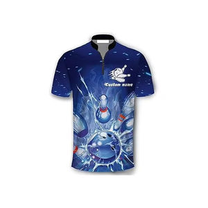 Wholesale Factory Custom Made Sublimated 100% Cotton Front Men's <b>Bowling</b> for Shirts Design Cheap Price <b>Bowling</b> Jersey Shirt - Product Image 2