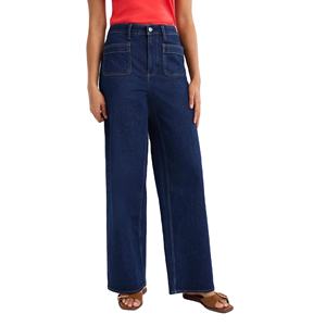 Pantalones vaqueros lavados de pierna ancha más vendidos para mujer, pantalones vaqueros informales de talla grande con diseño personalizado de Bangladesh - Product Image 5