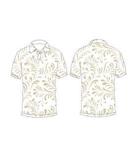 Camisa Polo Personalizada para Hombre, Blanca y Beige, con Estampado Floral Abstracto, Manga Corta, Informal, de Verano, para Golf - Product Image 6