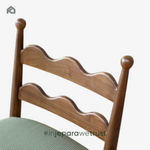 Chaise de salle à manger ergonomique en teck massif de qualité supérieure, écologique, imperméable, avec revêtement en lin, pour appartement moderne et salle de bain - Product Image 3