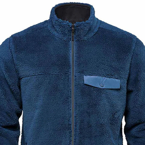Custom <b>Men</b>’s <b>Sherpa</b> Fleece <b>Jacket</b> Full Zip Stand Collar Warm Winter Outdoor <b>Jacket</b> Wholesale - Product Image 3