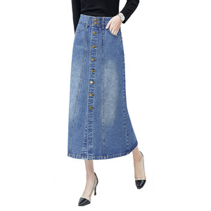 Wholesale Ladies Women's Long Denim Skirts - Product Image 3