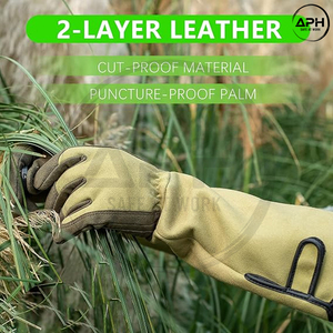 Gants de jardinage vert olive à manches longues avec design à manches allongées pour la plantation et la manipulation des plantes, gants de travail pour femmes et hommes - Product Image 5