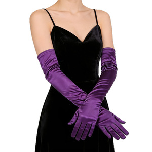 Gants longs multifonctionnels en plumes de poulet pour femme, 55 cm, style opéra, pour cosplay, soirée vintage mondaine - Product Image 4