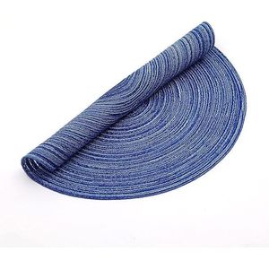 Set di 6 tovagliette rotonde intrecciate blu e bianche da 15 pollici per tavolo da cucina, lavabili, per casa, matrimoni e feste - Product Image 4