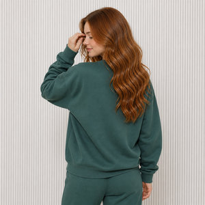 Sweat-shirt d'hiver pour femme à col montant, épais 380g, 100% coton écologique, personnalisable avec logo, vierge, coupe oversize - Product Image 4