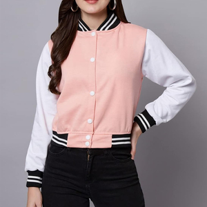เสื้อแจ็คเก็ตวาร์ซิตี้สีกรมท่าขาวสำหรับผู้หญิง แขนยาว ติดกระดุม คอเสื้อตัดสี ทรงปกติ ใส่ได้ทั้งสองด้าน ผ้าแคนวาสบุนวม เหมาะสำหรับฤดูหนาว - Product Image 1