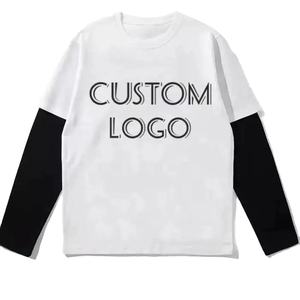 เสื้อยืดแขนยาวผู้ชายทรงโอเวอร์ไซส์ คอโอ สีพื้น ทรงลำลอง ความยาวปกติ - Product Image 3