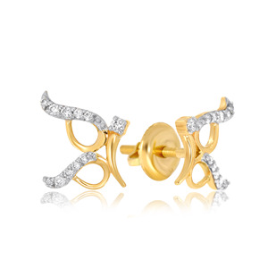 Pendientes de Mariposa de Diamantes de Oro Sólido de 14K de Lujo, Corte Brillante Redondo, Color G, Diamantes Blancos de Laboratorio, para Uso Diario de Mujeres - Product Image 2