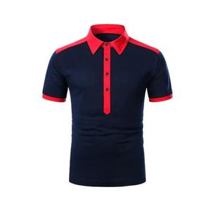 Camiseta de Golf 2026 de Nuevo Diseño para Hombre, Antiarrugas, Tejido de Rizo Sólido, 100% Algodón, de Alto Rendimiento, con Logotipo Personalizado, Azul Marino, Manga Corta - Product Image 3