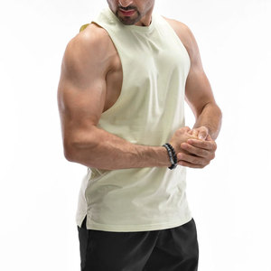 2026 Gym Spandex Vest <b>Men</b> Casual Wear Fashion Vintage Seamless Tank Top Activewear O Neck Streetwear Cut Off Side <b>Singlet</b> - Product Image 2