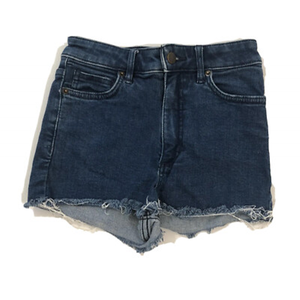 Shorts en jean mini sexy pour femme, coupe délavée foncée, ourlet brut, OEM personnalisé - Product Image 1