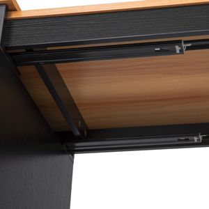 Isola da Cucina K K 85.5'' con Tavolo da Pranzo Estensibile, 3 Ripiani Aperti Laterali e Carrello da Cucina con Ruote, Tavolo Contenitore per Cucina - Product Image 5