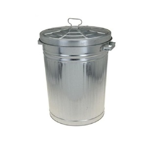 Nouveauté, poubelle en métal galvanisé faite à la main, écologique, portable, intérieur/extérieur, panier de rangement rond de haute qualité - Product Image 6